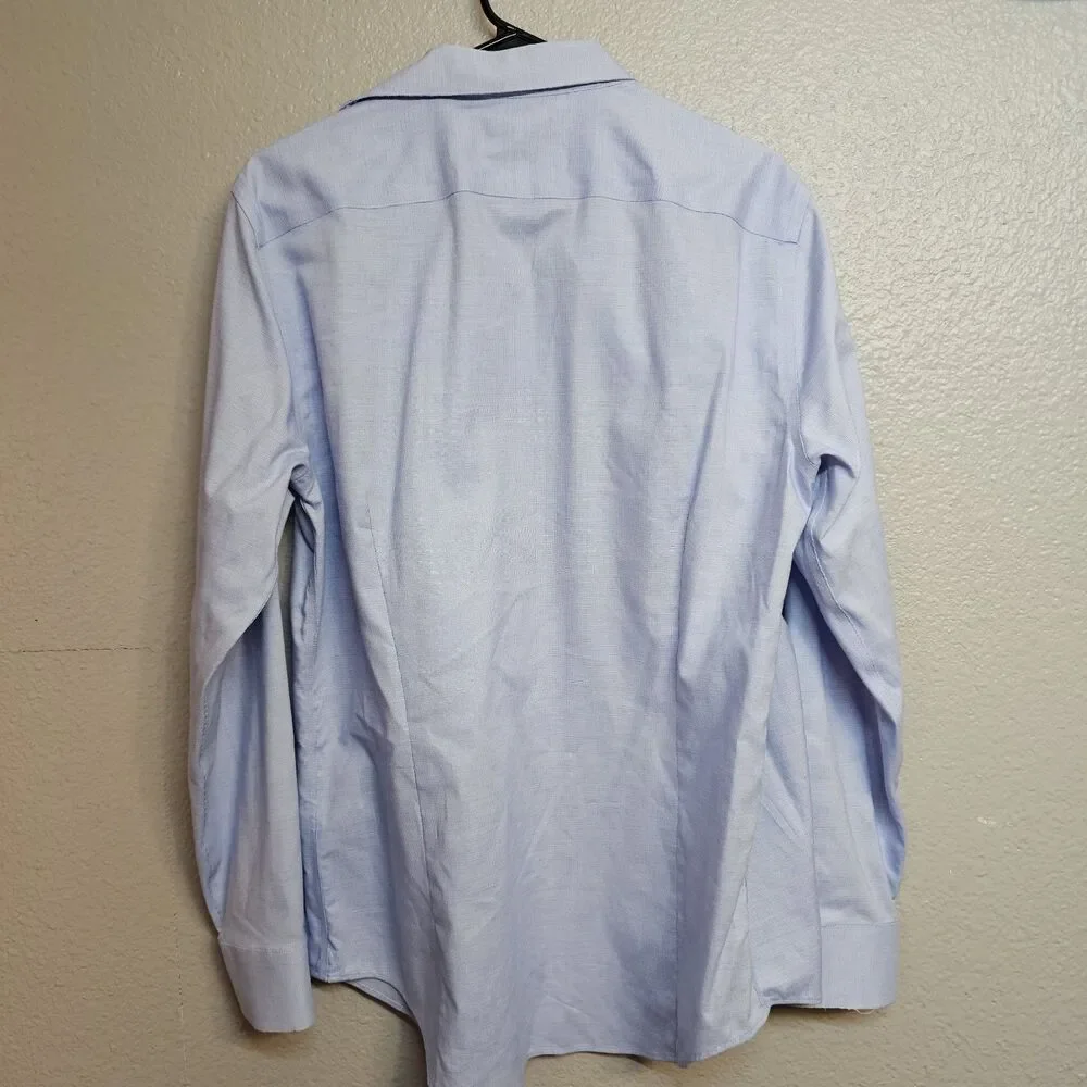 Banana Republic Non-Iron Slim Fit Men's Blue Dress Shirt Button Front Sz M FF771